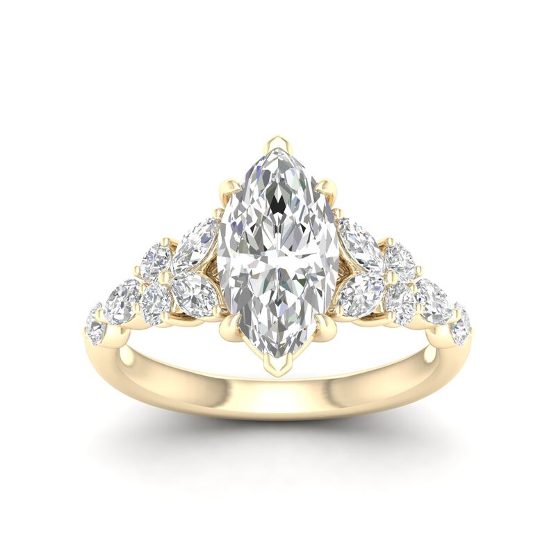 Marquise-Cut Lab Grown 2 3/4ctw. Diamond With Marquise & Brilliant-Cut Accents Engagement Ring in 14k Yellow Gold image number null